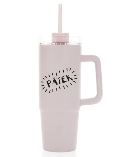 PÁTEK - světle růžový cestovní hrnek s průhledným víčkem 900 ml