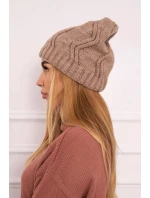 Fleecová čepice tmavě béžová model 18750805 - K-Fashion Fleecová čepice tmavě béžová model 18750805 - K-Fashion