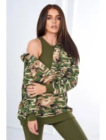3dílná souprava  top a legíny khaki + zelená model 18970349 - K-Fashion