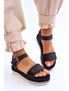 Damskie Wygodne Sandały Na Platformie Big Star LL274870 Czarne