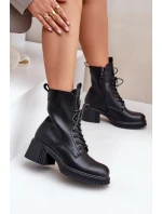 Ocieplane Botki Damskie Ze Skóry Naturalnej Vinceza 66671 Czarne