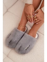 Kožešinové dámské pantofle šedé Belinna