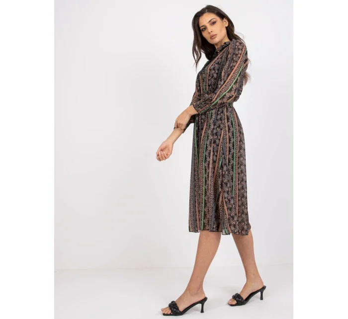 Šaty DHJ SK 15177 1.04P čierna a béžová