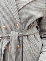 Dámsky oversize kabát CAMELLYN dlhý béžový FashionStreet NY0744