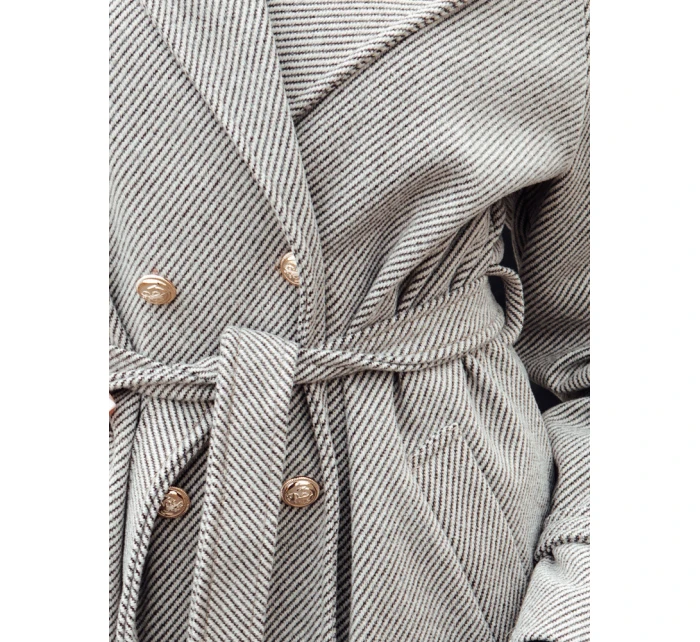 Dámsky oversize kabát CAMELLYN dlhý béžový FashionStreet NY0744