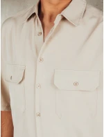 Pánské béžové tričko s krátkým rukávem Dstreet model 21990412 - FashionStreet