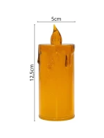 DEKORATÍVNA SVIEČKA 12,5 CM JANTÁROVÁ TEPLÁ BIELA 1 LED