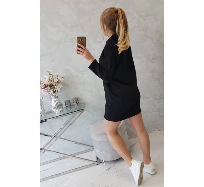 Šaty s kravatou čierne