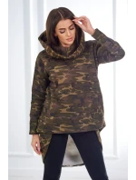 Mikina moro s dlhým chrbtom khaki+zelená Mikina moro s dlhým chrbtom khaki+zelená