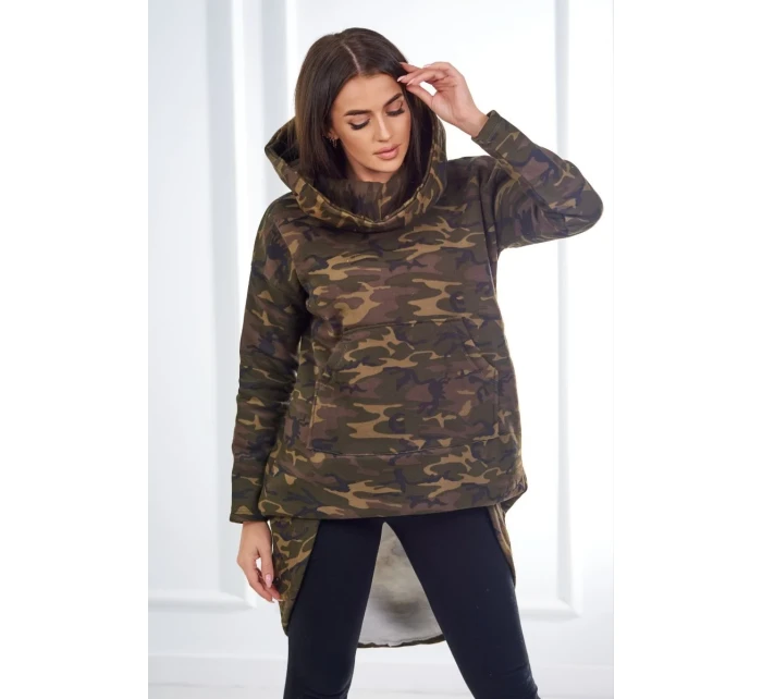 Mikina moro s dlhým chrbtom khaki+zelená Mikina moro s dlhým chrbtom khaki+zelená