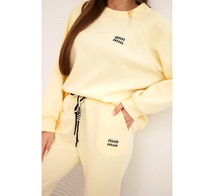 Dámska súprava z viskózy s mikinou a nohavicami žltá Dámska súprava z viskózy s mikinou a nohavicami žltá