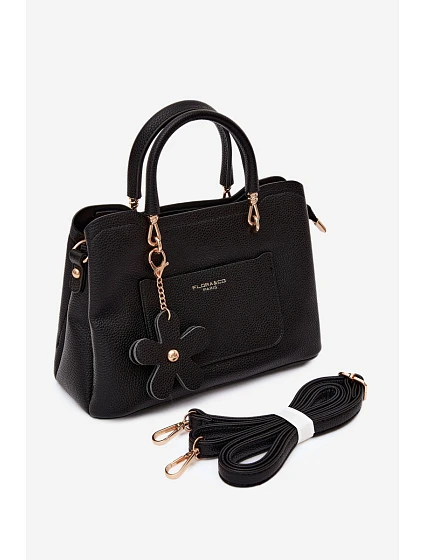 Kabelka z imitace semiše  černá model 22220981 - Flora&Co
