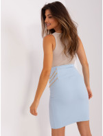 Svetlomodrá pletená sukňa s aplikáciou