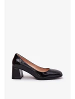 Dámske lakované lodičky na podpätku Vinceza - čierne Dámske lakované lodičky na podpätku Vinceza - čierne