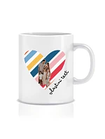 Personalizovaný klasický biely keramický hrnček s objemom 300 ml s výrezom pre fotografiu na pozadí Personalizovaný klasický biely keramický hrnček s objemom 300 ml s výrezom pre fotografiu na pozadí