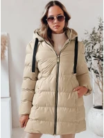 Dámská zimní bunda s kapucí beige Dstreet model 21978729 - FashionStreet Dámská zimní bunda s kapucí beige Dstreet model 21978729 - FashionStreet