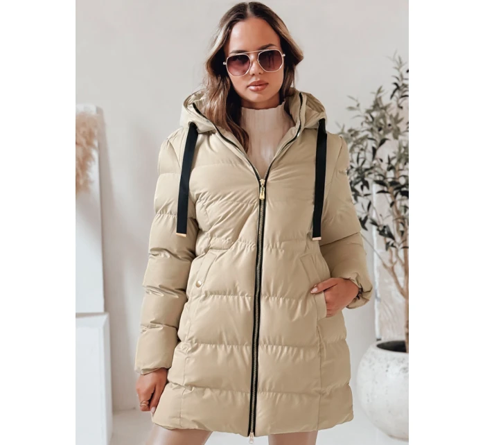 Dámská zimní bunda s kapucí beige Dstreet model 21978729 - FashionStreet Dámská zimní bunda s kapucí beige Dstreet model 21978729 - FashionStreet