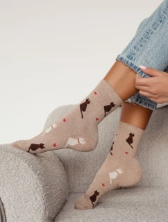 Milena ponožky 0200-205 Mačky a srdcia 37-41