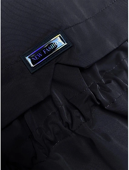 Tmavě modrá bunda parka s ozdobnou podšívkou model 19709879 - BH FOREVER Tmavě modrá bunda parka s ozdobnou podšívkou model 19709879 - BH FOREVER