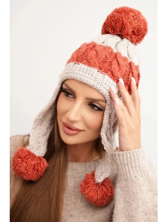 Čepice s rolováním Magda K293 camel