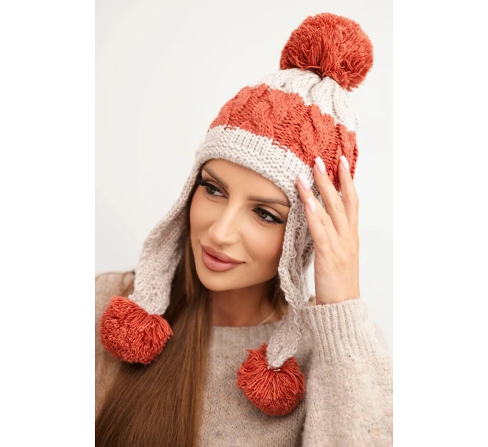 Čepice s rolováním Magda K293 camel