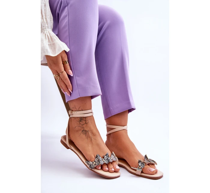 Dámské sandály s ozdobnými Béžove model 21613343 - Boto