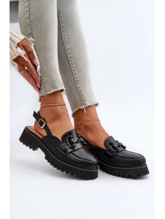 Dámské sandály na ploché podrážce s ozdobou Černé D&A model 21656005 - S.Barski