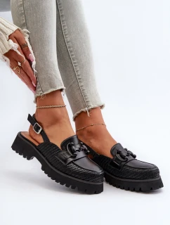 Sandały Damskie Na Płaskim Obcasie Z Ozdobą Czarne D&A MR38-656