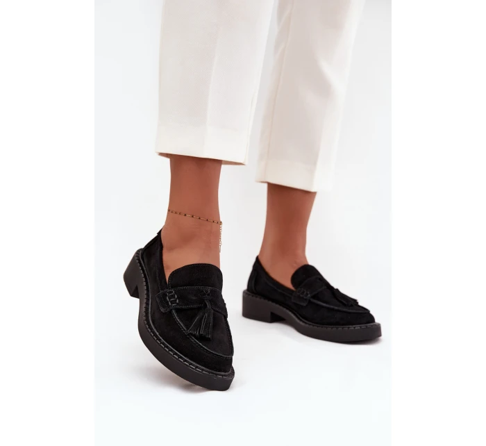 Dámské semišové s třásněmi D&A černé model 21711964 - S.Barski