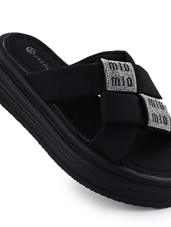 Dámské žabky na platformě se zirkony černé model 22096652 - Potocki