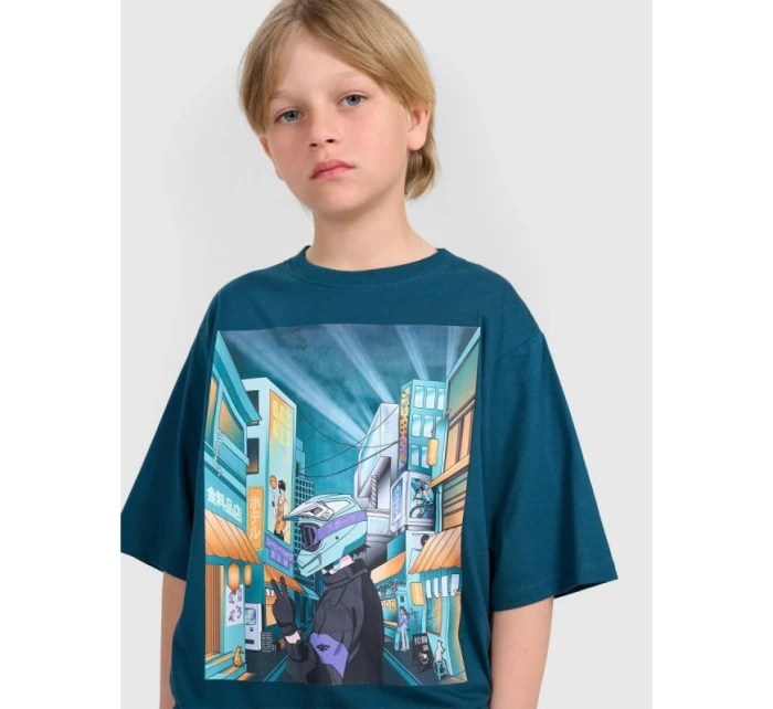 Chlapčenské tričko nadrozmernej veľkosti s potlačou 4F 4FJRAW25TTSHM3061-46S