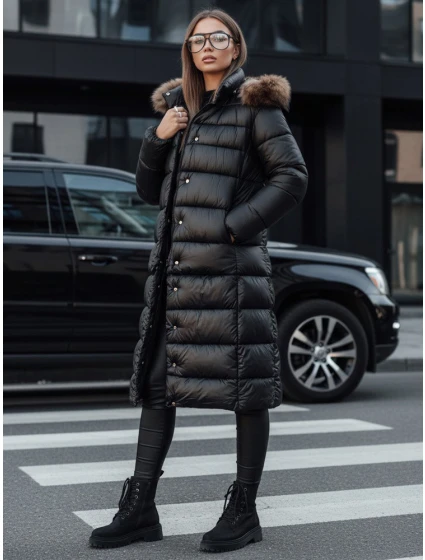 Dámská prošívaná zimní bunda s kapucí černá Dstreet model 21972168 - FashionStreet