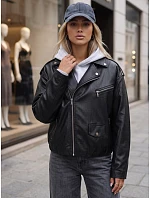 Dámska bunda v štýle Ramones z ekologickej kože, čierna, FashionStreet TY5917