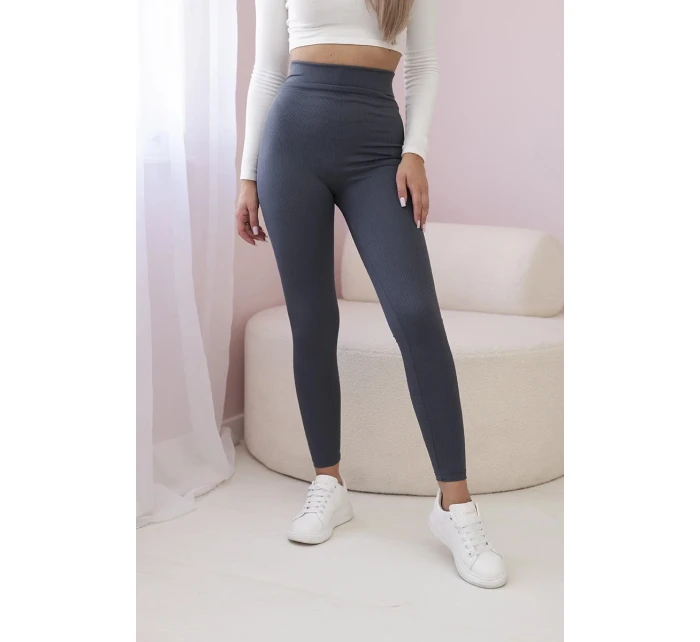 Pruhované legíny v grafitovej farbe Pruhované legíny v grafitovej farbe