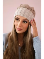 Paris fleecová čiapka K212 tmavo béžová + béžová