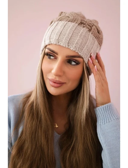 Paris fleecová čiapka K212 tmavo béžová + béžová