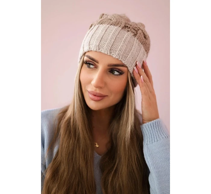 Paris fleecová čiapka K212 tmavo béžová + béžová