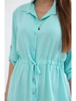 Šaty so zapínaním na gombíky a viazaním v páse mint Šaty so zapínaním na gombíky a viazaním v páse mint