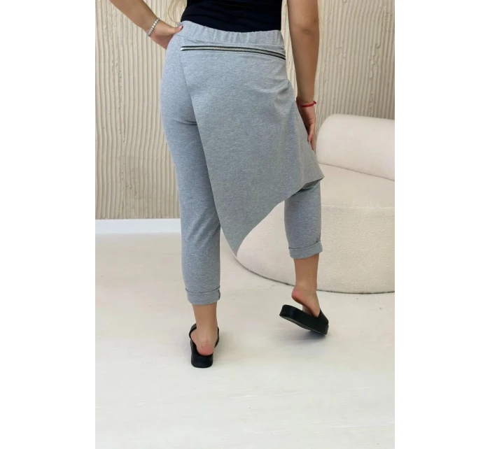 Punto Milano Zimné nohavice s ozdobným zipsom sivé