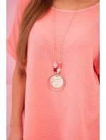 blůza s náhrdelníkem meruňka model 21959054 - K-Fashion