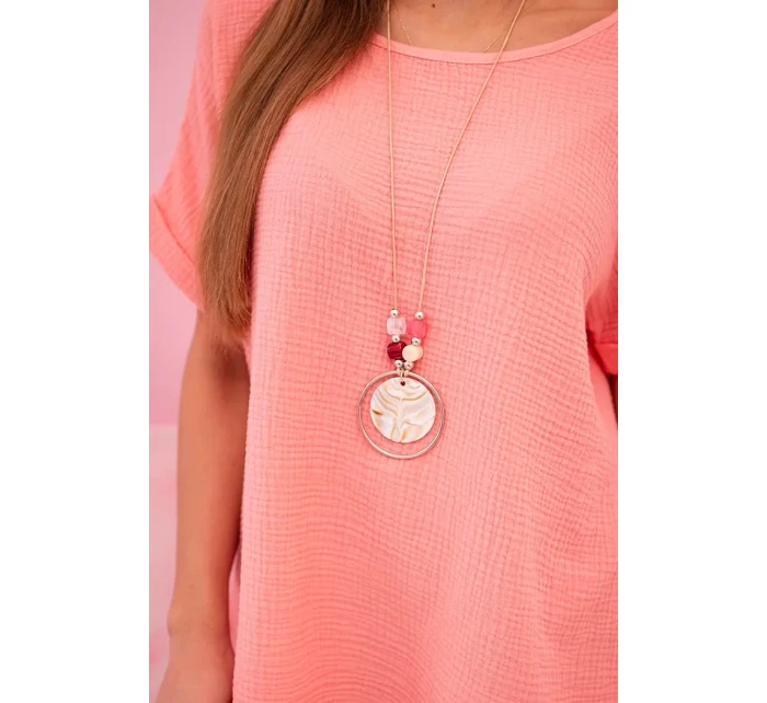 blůza s náhrdelníkem meruňka model 21959054 - K-Fashion