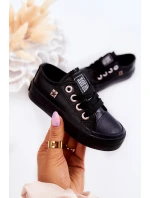 Dziecięce Skórzane Trampki BIG STAR JJ374311 Czarne Dziecięce Skórzane Trampki BIG STAR JJ374311 Czarne