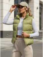 Dámská prošívaná vesta pistáciová Dstreet model 21970424 - FashionStreet