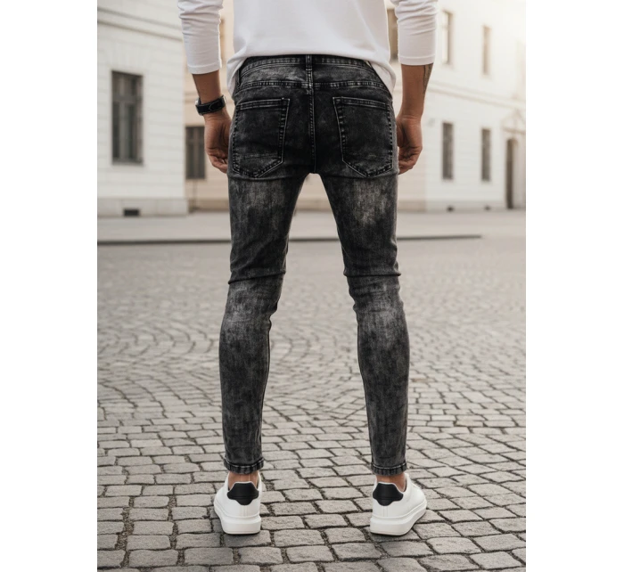 Pánske čierne džínsové nohavice FashionStreet UX4146
