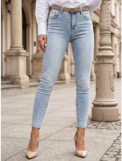 Dámske džínsové úzke nohavice s GLAMSKIN modré FashionStreet UY2442