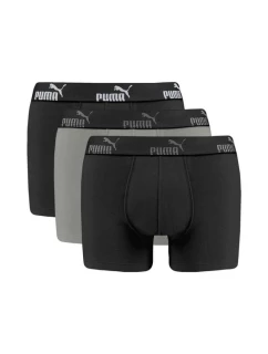 Pánské boxerky Puma 3-Pack černá šedá pohodlná bavlna
