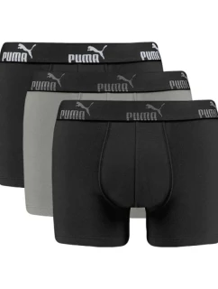 Pánské boxerky Puma 3-Pack černá šedá pohodlná bavlna