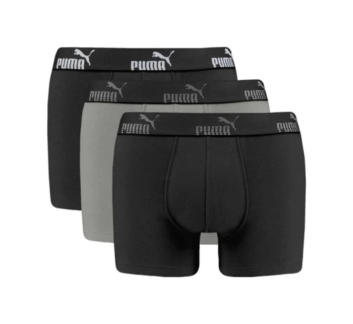 Pánské boxerky Puma 3-Pack černá šedá pohodlná bavlna Pánské boxerky Puma 3-Pack černá šedá pohodlná bavlna