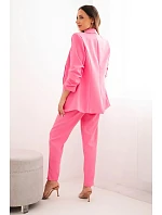 Elegantný set saka a nohavíc svetloružovej farby