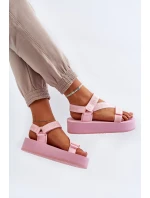 Dámské sandály na platformě Big Star model 21652637 růžové - Big Star Shoes Dámské sandály na platformě Big Star model 21652637 růžové - Big Star Shoes